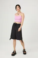 Women's Drawstring Bermuda Shorts in Black Small