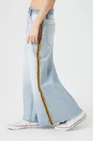 Women's Striped-Trim Denim Maxi Skirt