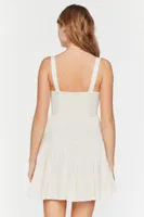 Women's Tiered Fit & Flare Mini Dress in Vanilla Medium