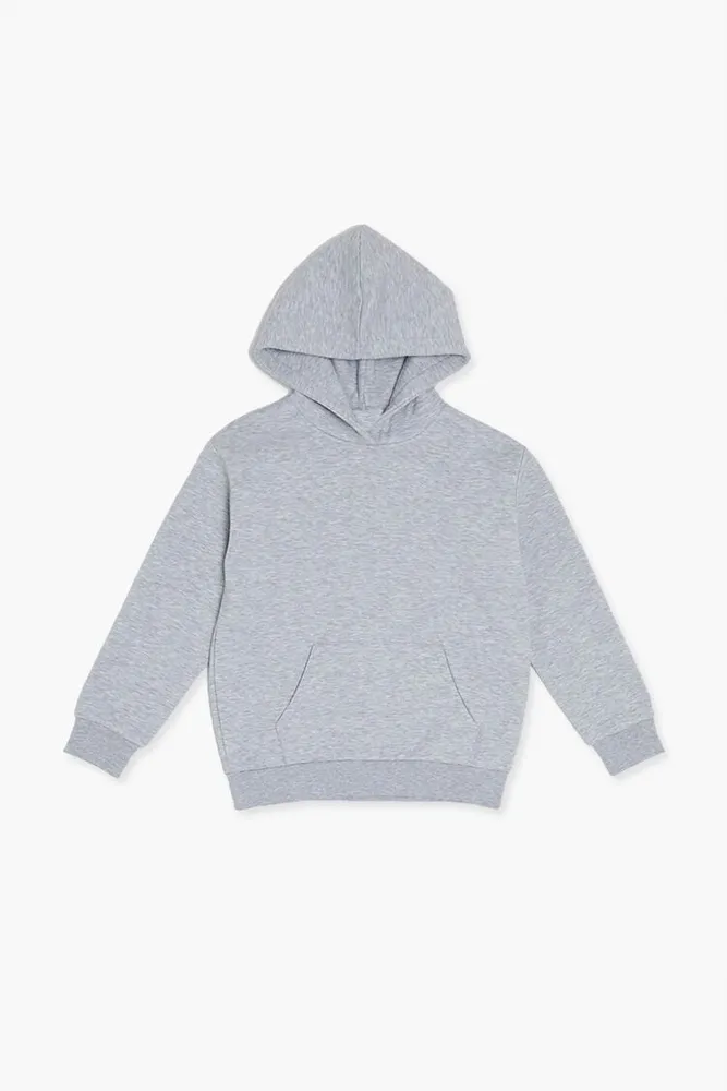 Kids Pocket Hoodie (Girls + Boys) in Heather Grey, 7/8