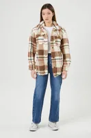 Women's Faux Shearling Plaid Shacket