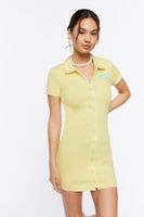 Women's Malibu California Graphic Mini Dress in Yellow Large