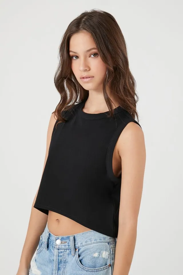Women's Chicago Cubs The Wild Collective Black Crop Top