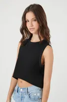 Women's Cropped Muscle T-Shirt in Black Small