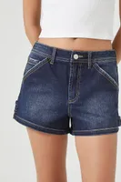 Women's Utility Denim Shorts in Dark Denim, 29