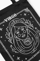 Zodiac Sign Graphic Tote Bag in Virgo/Black