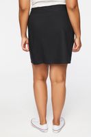 Women's Linen-Blend Mini Skirt in Black, 0X