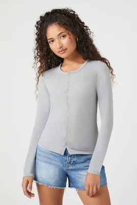 Women's Button-Front Long-Sleeve Top