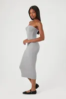 Women's Tube Bodycon Midi Dress Grey