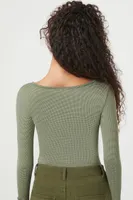 Women's Seamless Split-Neck Bodysuit in Cypress Large