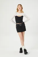 Women's Super Cropped Sweater in White Small