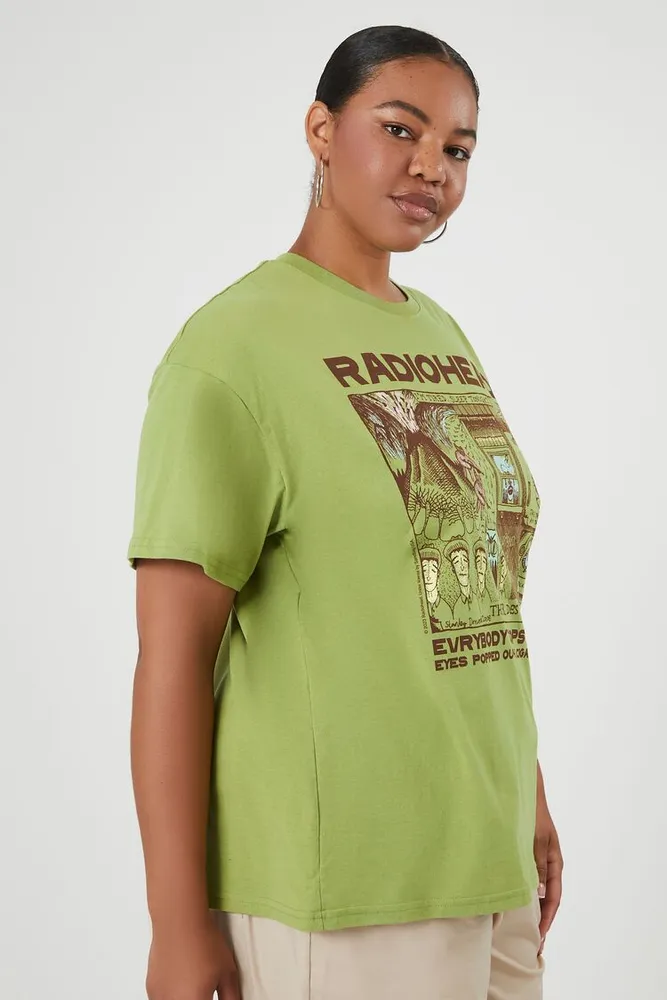 Women's Radiohead Graphic T-Shirt in Green, 2X