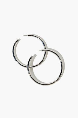 Women's Open-End Hoop Earrings in Silver