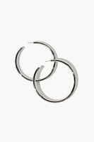 Women's Open-End Hoop Earrings in Silver