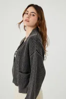 Women's Cropped Cardigan Sweater Washed Black