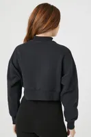 Women's Fleece Turtleneck Cropped Pullover
