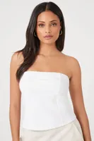 Women's Ponte Knit Tube Top in White Small