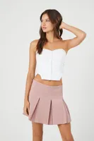 Women's Pleated Mini Skirt in Mauve Medium