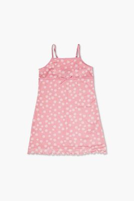 Girls Daisy Print Cami Dress (Kids) in Pink/White, 13/14