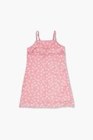 Girls Daisy Print Cami Dress (Kids) in Pink/White, 13/14