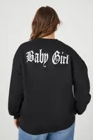 Women's Aaliyah Graphic Pullover in Black, 0X