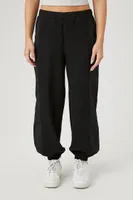 Women's Twill High-Rise Cargo Pants in Black Small