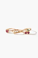 Women's Frasier Sterling Faux Gem Cherry Ring Set in Gold, 7