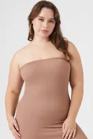 Women's Seamless Tube Midi Dress in Almond, 2X