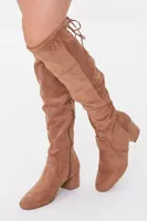 Women's Faux Suede Knee-High Boots in Tan, 9