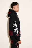 Men Chicago Bulls Embroidered Hoodie in Black Large