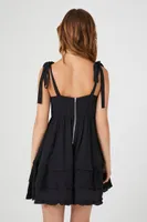 Women's Tie-Strap Tiered Babydoll Dress