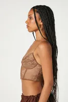 Women's Bustier Hook-and-Eye Cropped Cami in Mocha Large