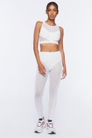 Women's Active Mesh Leggings in White Small