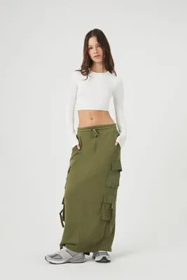 Women's French Terry Cargo Maxi Skirt