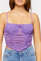 Women's Ruched Corset Cami in Purple Small