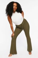 Women's Rib-Knit Flare Pants in Cypress , 0X