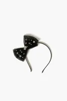 Girls Rhinestone Bow Headband (Kids) in Black