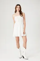 Women's Flounce Cami Mini Dress in White Medium