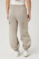 Women's Twill High-Rise Cargo Pants in Goat Medium