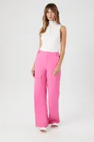 Women's Twill Cargo Pants in Pink Small