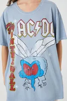 Women's ACDC Oversized Graphic T-Shirt in Blue, Size M/L