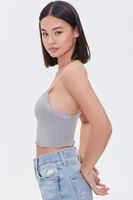 Women's Seamless Lace-Trim Bralette in Heather Grey Small