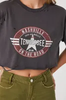 Women's Nashville Graphic Cropped T-Shirt in Charcoal Large