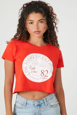 Women's Prince Peter Los Angeles Cropped T-Shirt Red/White