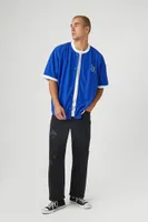 Men LA Patch Baseball Jersey in Midnight Large