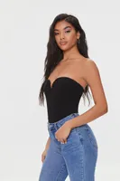 Women's Strapless Sweetheart Bodysuit in Black Small