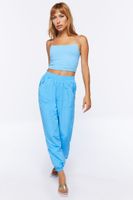 Women's Snap-Button Joggers in Azure Medium