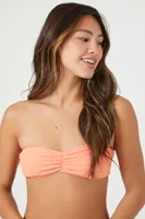 Women's Ruched Bandeau Bikini Top in Sherbert Medium