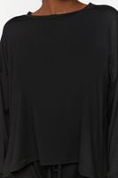 Women's Dolman-Sleeve Pajama Top in Black Small