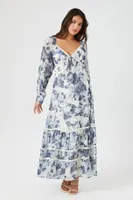 Women's Chiffon Floral Tiered Maxi Dress